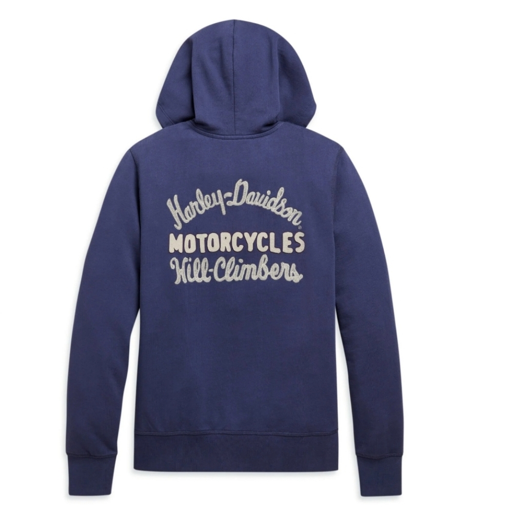 Women's harley-davidson Chain Stitch Script zip Hoodie size large